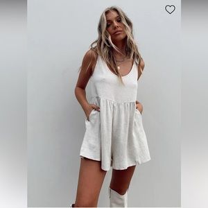 Princess Polly TAY ROMPER BEIGE